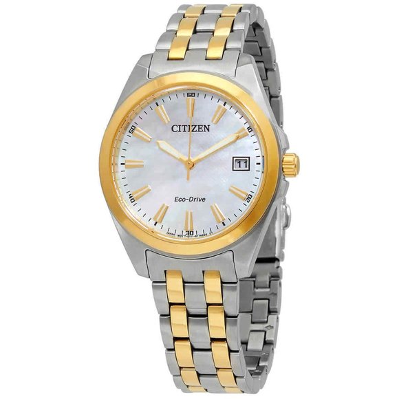 New Citizen Mother Of Pearl Two Tone Ladies Watch - Picture 1 of 3